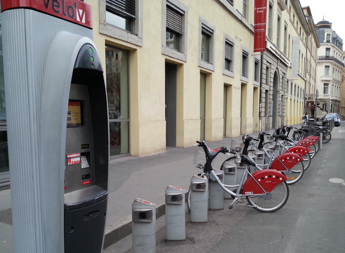 Auto rental bicycle on the street. Auto rental bicycle on the street.