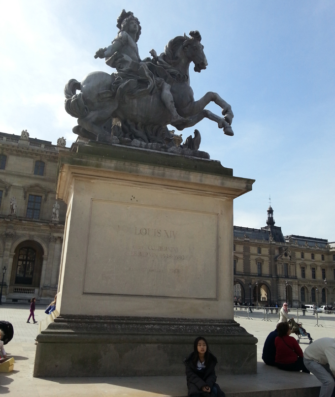 Bronze statue of Louis XIV in The Louvre Museum. Bronze statue of Louis XIV in The Louvre Museum.